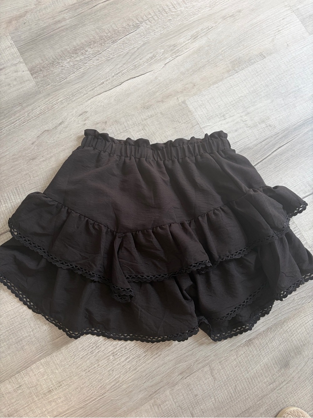 Black Tiered Ruffle Skort